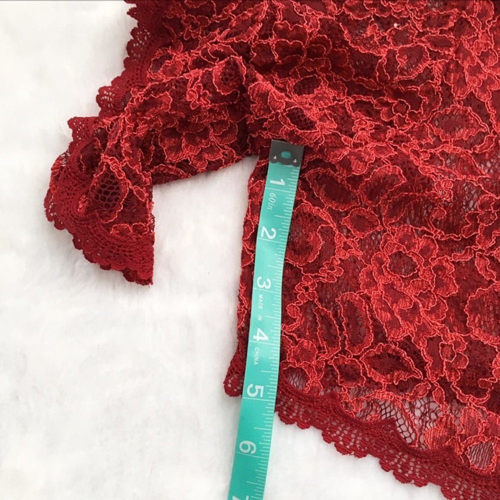 Like New Intimately Free People Red Lace Top - Picture 4 of 6